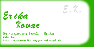 erika kovar business card